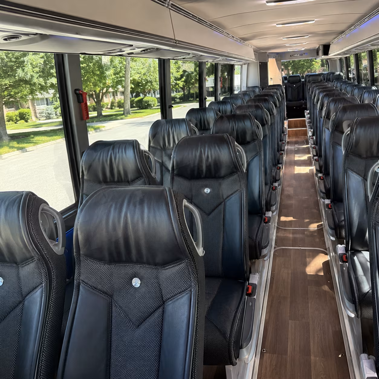 rancho cucamonga 40 passenger charter bus inside