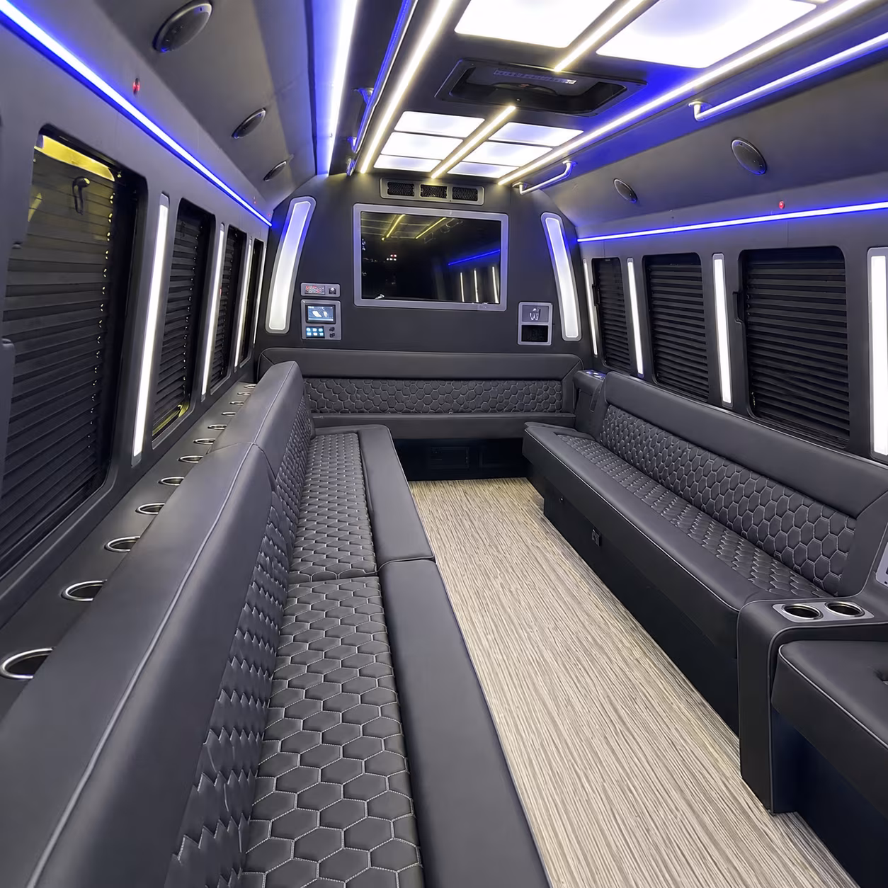 rancho cucamonga 40 passenger party bus inside