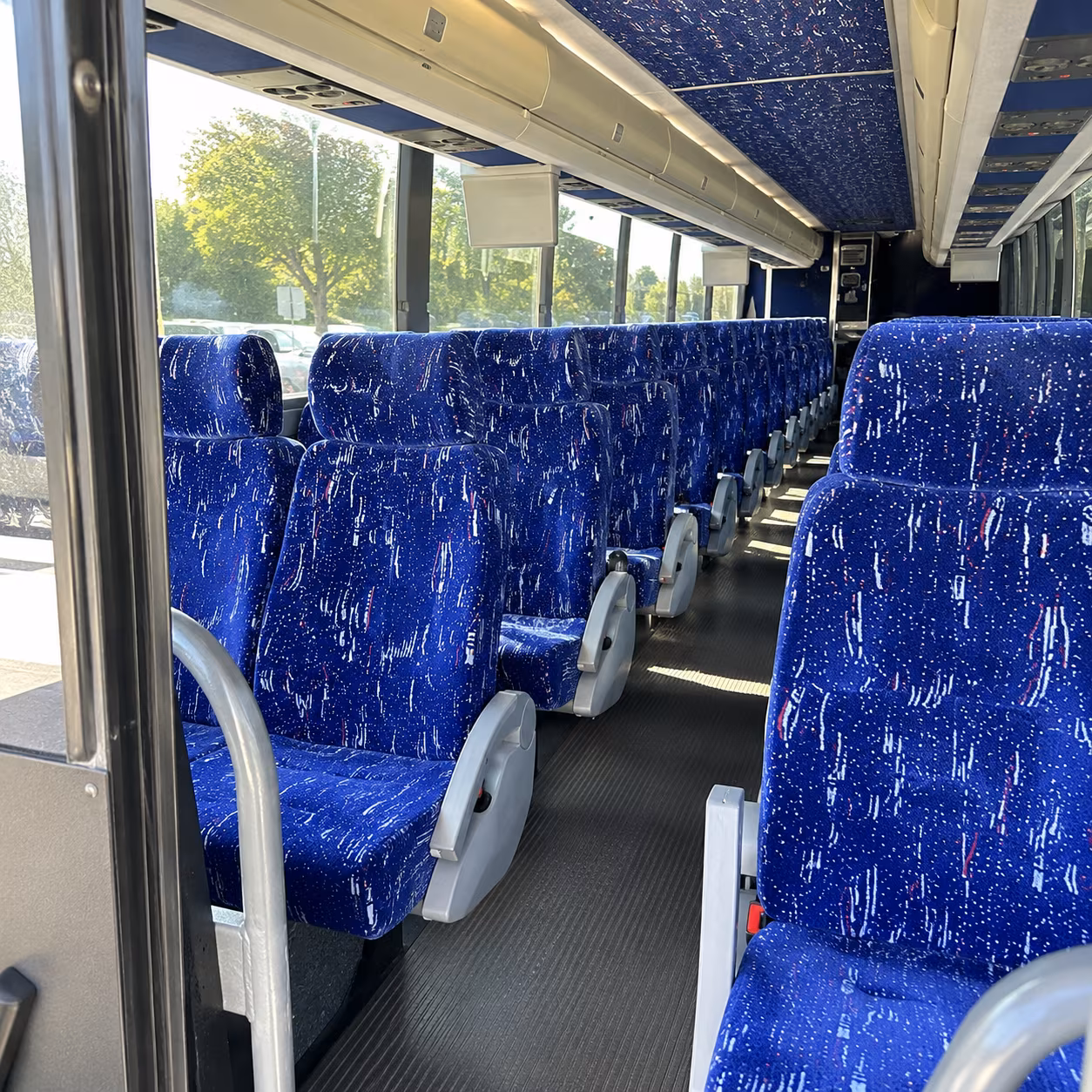 rancho cucamonga 50 passenger charter bus inside