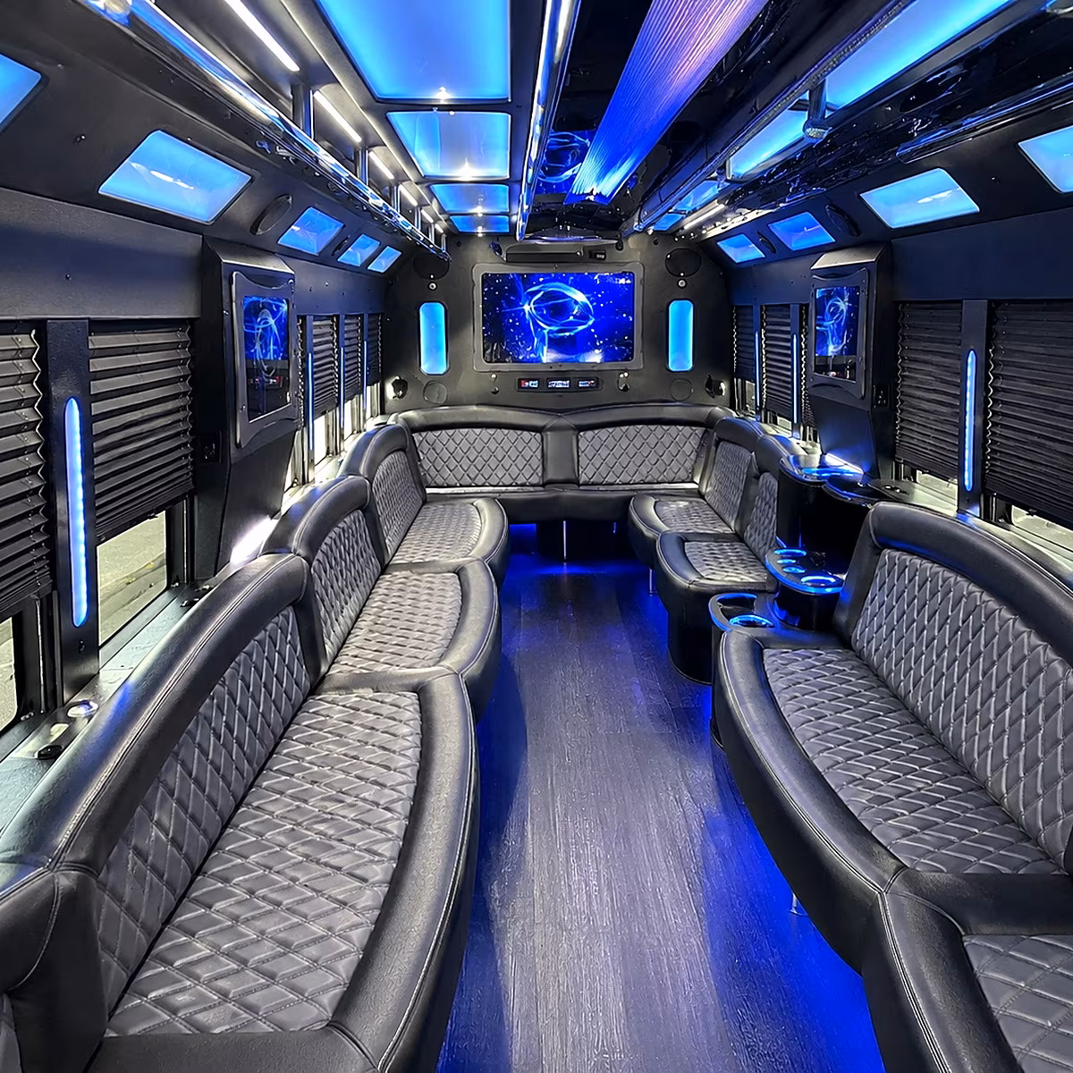 rancho cucamonga 50 passenger party bus interior
