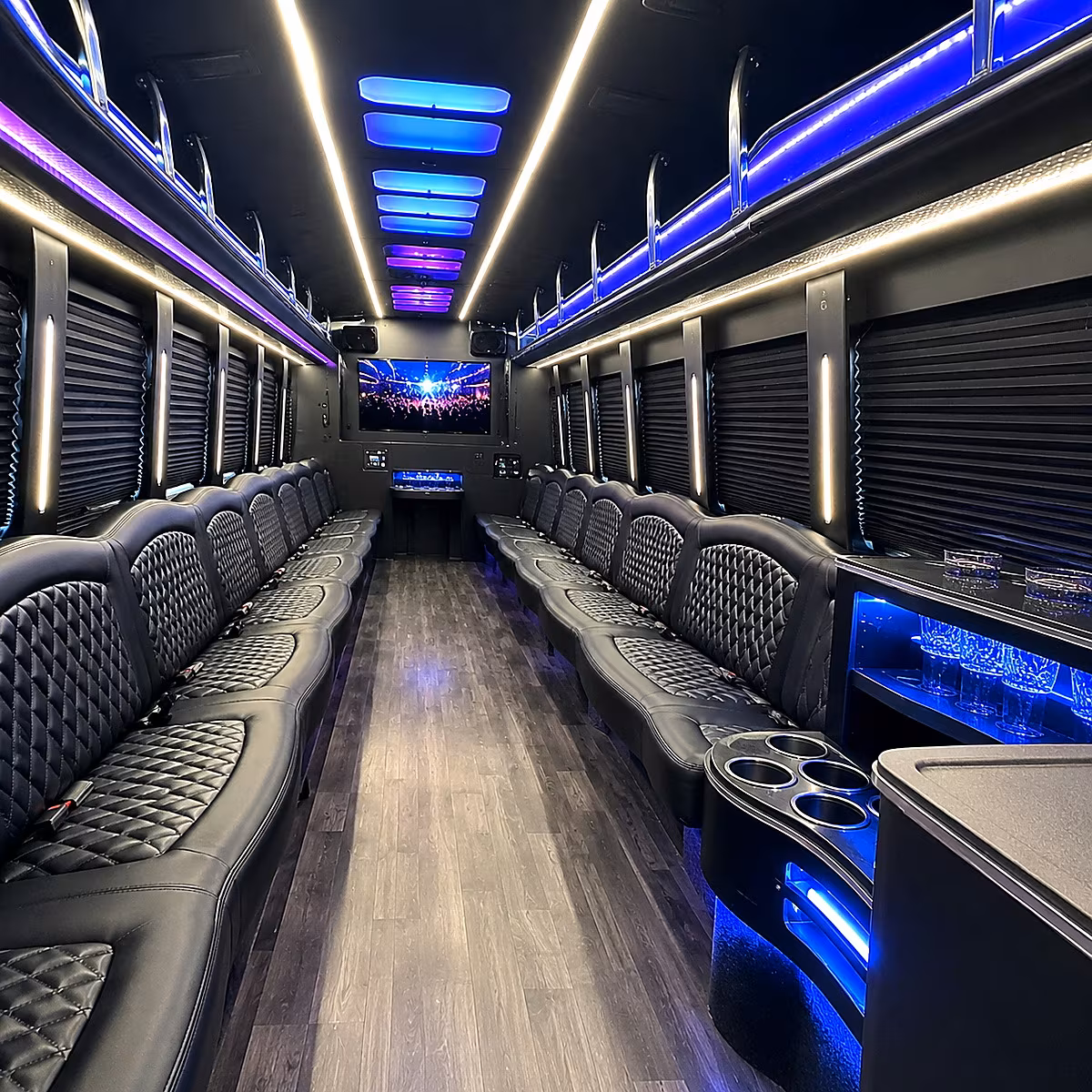 rancho cucamonga party bus inside